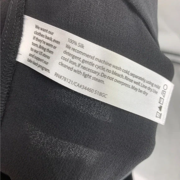 Eileen Fisher 100% Silk Black Pants Side Zip Ankle Minimalist Sz S Quiet Luxury - Picture 6 of 7